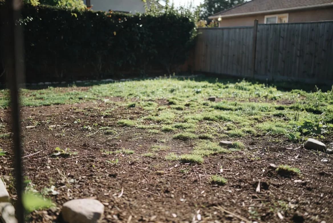 The garden area before the pond project
