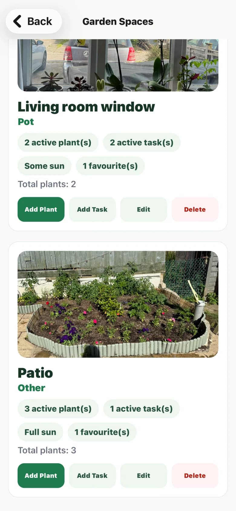 Plotly task list with garden jobs and reminders